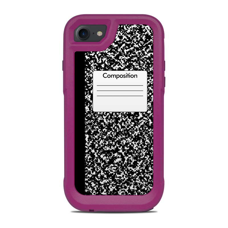 OtterBox Pursuit iPhone 8 Case Skin design of Text, Font, Line, Pattern, Black-and-white, Illustration with black, gray, white colors