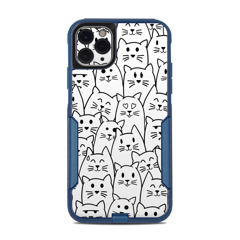 OtterBox Commuter iPhone 11 Pro Max Case Skin design of White, Line art, Text, Black, Pattern, Black-and-white, Line, Design, Font, Organism, with white, black colors