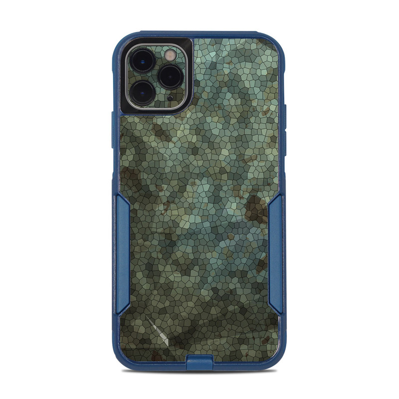 OtterBox Commuter iPhone 11 Pro Max Case Skin design of Green, Pattern, Brown, Wall, Design, Rock, Geology, Camouflage, Granite, Metal, with black, brown, blue, gray, white colors