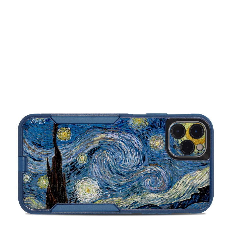 OtterBox Commuter iPhone 11 Pro Max Case Skin design of Painting, Purple, Art, Tree, Illustration, Organism, Watercolor paint, Space, Modern art, Plant, with gray, black, blue, green colors