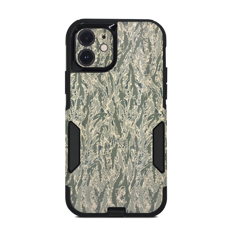 OtterBox Commuter iPhone 12 Case Skin design of Pattern, Grass, Plant, with gray, green colors