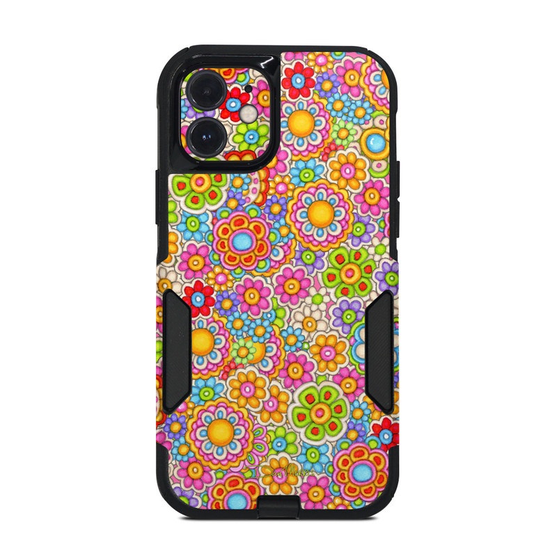 OtterBox Commuter iPhone 12 Case Skin design of Pattern, Design, Textile, Visual arts, with pink, red, orange, yellow, green, blue, purple colors