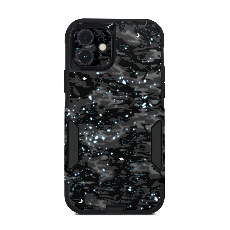 OtterBox Commuter iPhone 12 Case Skin design of Black, Water, Space, Black-and-white, Granite, with blue, white, gray, blue colors