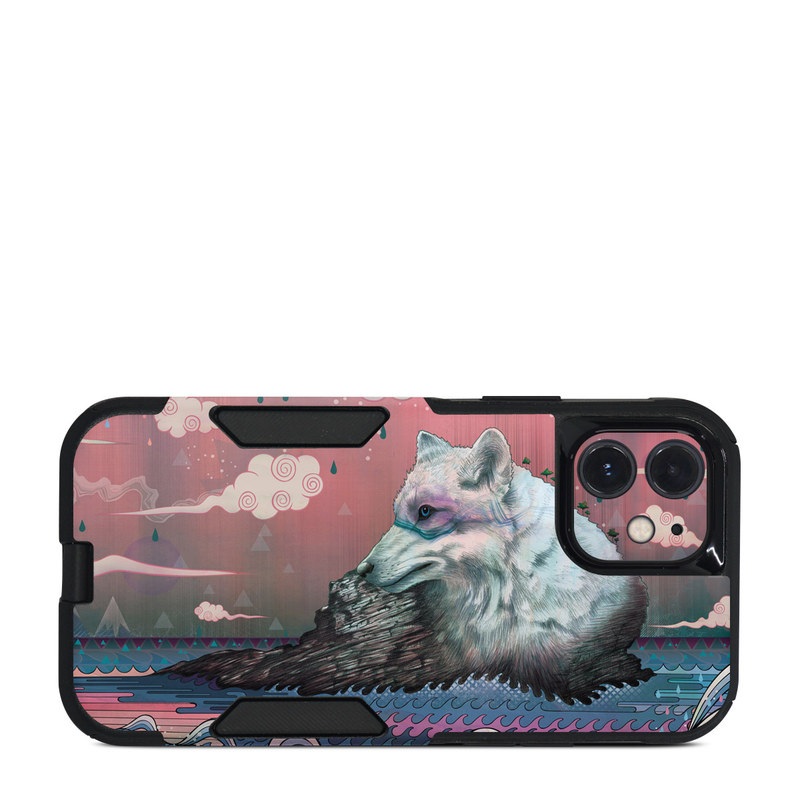 OtterBox Commuter iPhone 12 Case Skin design of Illustration, Art, with gray, black, blue, red, purple colors