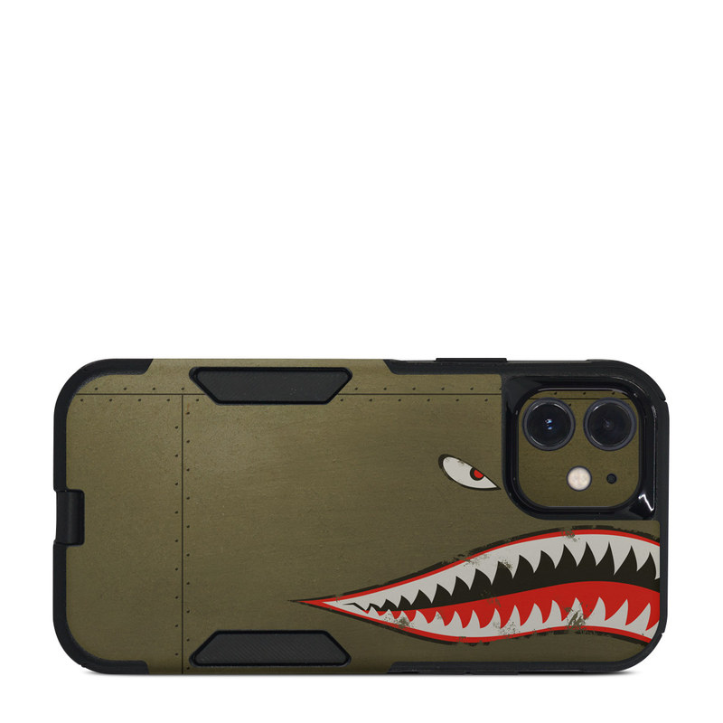 OtterBox Commuter iPhone 12 Case Skin design of Red, Leaf, Plant, Illustration, Art, Carmine, Graphics, Perennial plant, with black, red, gray colors