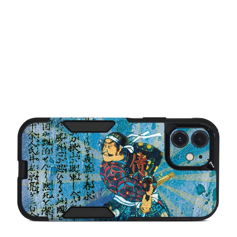 OtterBox Commuter iPhone 12 Case Skin design of Art, Illustration, Painting, with blue, black, gray, green, red colors