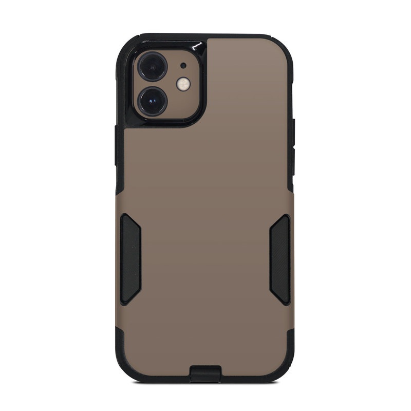 OtterBox Commuter iPhone 12 Case Skin design of Brown, Text, Beige, Material property, Font, with brown colors