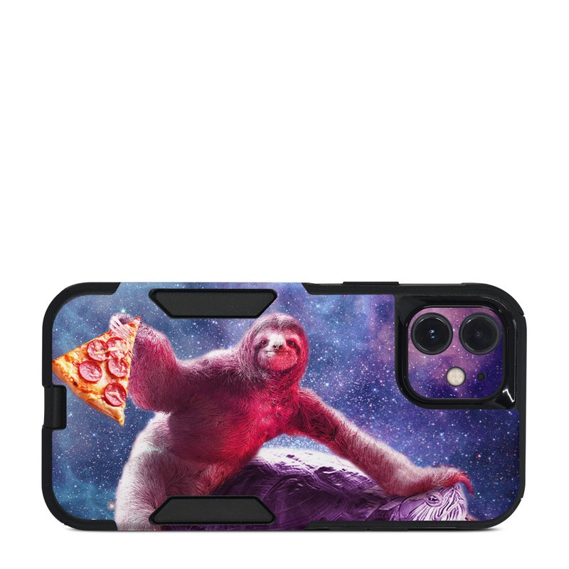 OtterBox Commuter iPhone 12 Case Skin design of Illustration, Pink, Turtle, Art, Sea turtle, Space, Painting, Fictional character, Tortoise, with black, white, blue, gray, red, yellow colors