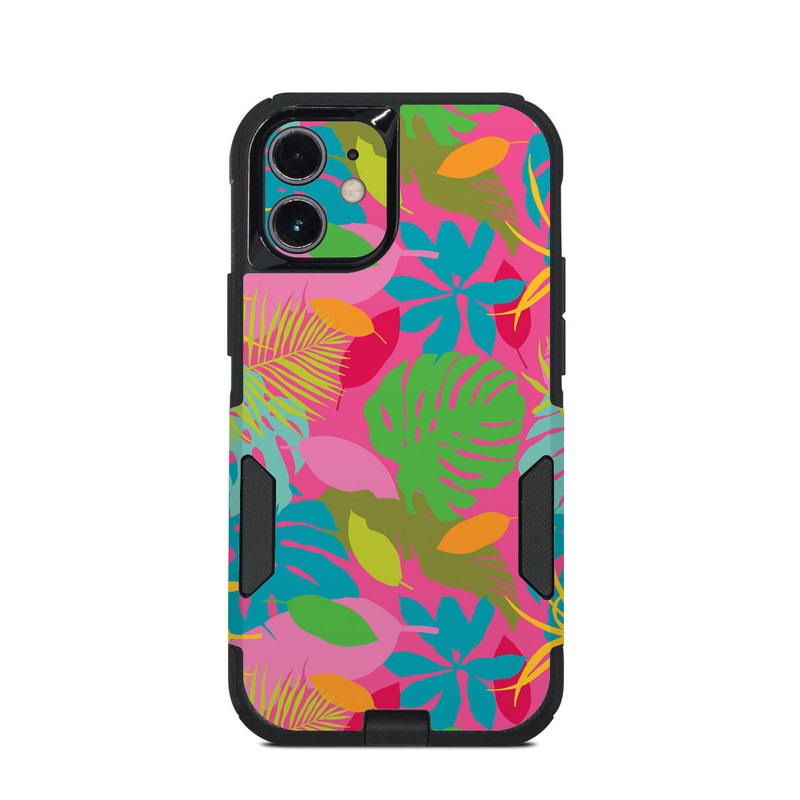 OtterBox Commuter iPhone 12 mini Case Skin design of Organism, Pink, Rectangle, Magenta, Aqua, Art, Symmetry, Pattern, Painting, Electric blue, with pink, green, blue, yellow, orange, red colors