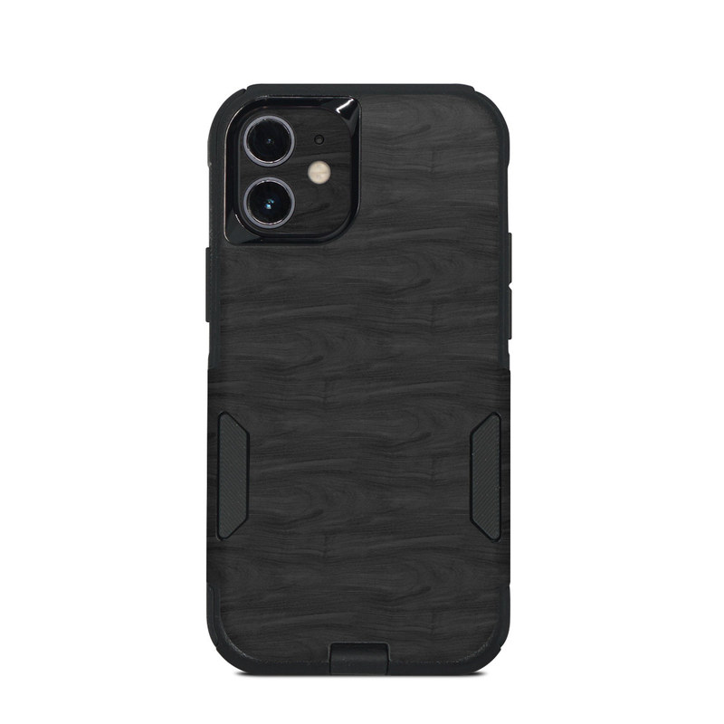 OtterBox Commuter iPhone 12 mini Case Skin design of Black, Brown, Wood, Grey, Flooring, Floor, Laminate flooring, Wood flooring, with black colors