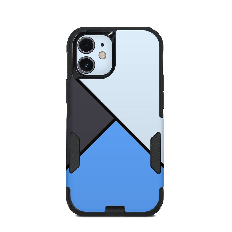 OtterBox Commuter iPhone 12 mini Case Skin design of Blue, Line, Cobalt blue, Triangle, Azure, Electric blue, Parallel, Symmetry, Font, with blue, gray, black colors