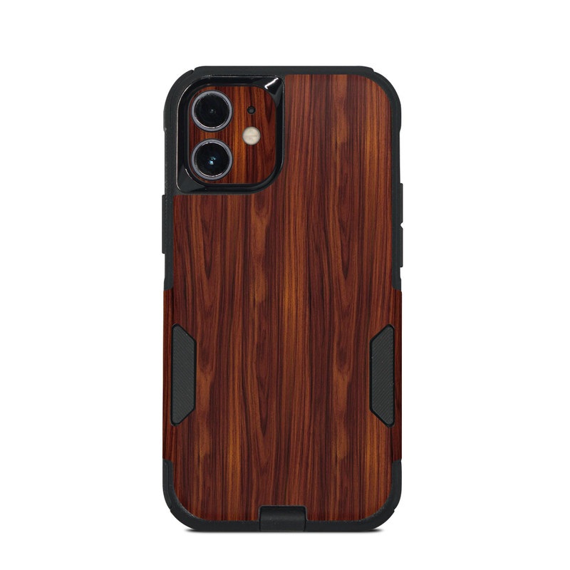 OtterBox Commuter iPhone 12 mini Case Skin design of Wood, Red, Brown, Hardwood, Wood flooring, Wood stain, Caramel color, Laminate flooring, Flooring, Varnish, with black, red colors