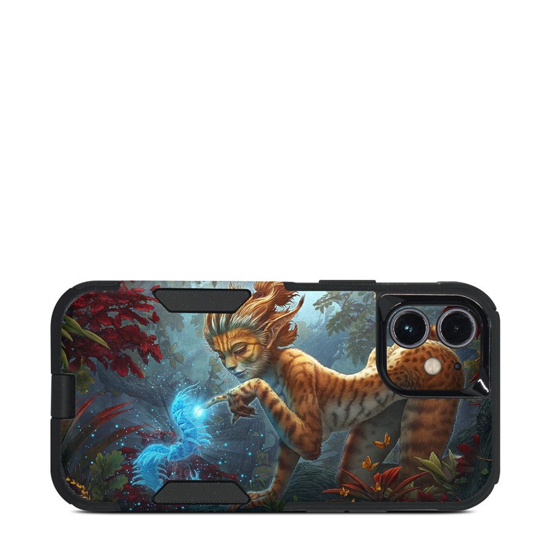 OtterBox Commuter iPhone 12 mini Case Skin design of Fictional character, Mythology, Illustration, Cg artwork, Sky, Organism, Dragon, Felidae, Mythical creature, Art, with yellow, red, black, green, blue colors