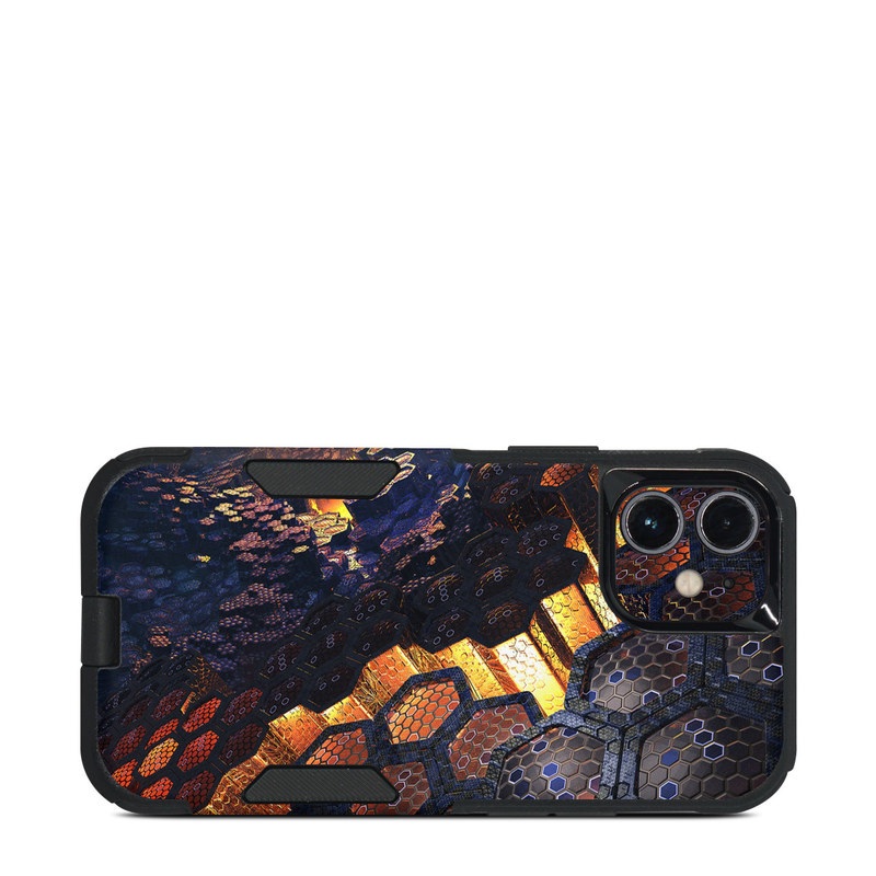 OtterBox Commuter iPhone 12 mini Case Skin design of Geological phenomenon, Sky, Water, Cobblestone, Rock, Reflection, Colorfulness, World, Art, with black, red, green colors