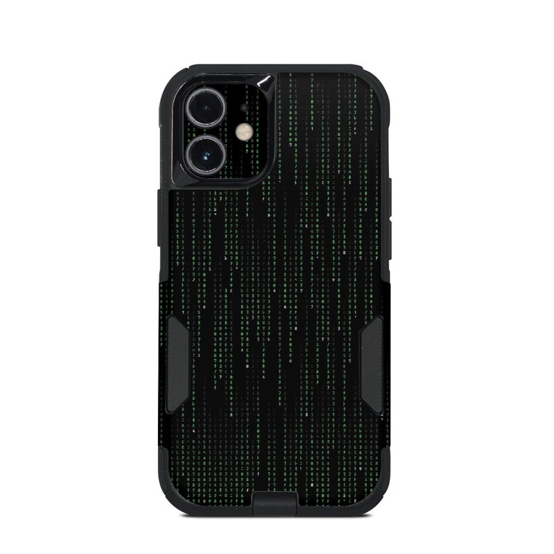OtterBox Commuter iPhone 12 mini Case Skin design of Green, Black, Pattern, Symmetry, with black colors