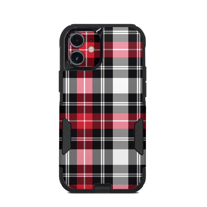 OtterBox Commuter iPhone 12 mini Case Skin design of Plaid, Tartan, Pattern, Red, Textile, Design, Line, Pink, Magenta, Square, with black, gray, pink, red, white colors