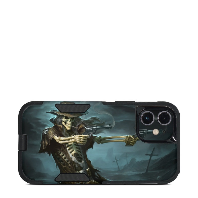 OtterBox Commuter iPhone 12 mini Case Skin design of Cg artwork, Action-adventure game, Darkness, Illustration, Games, Adventure game, Pc game, Woman warrior, Digital compositing, Fictional character, with black, white, blue, gray colors