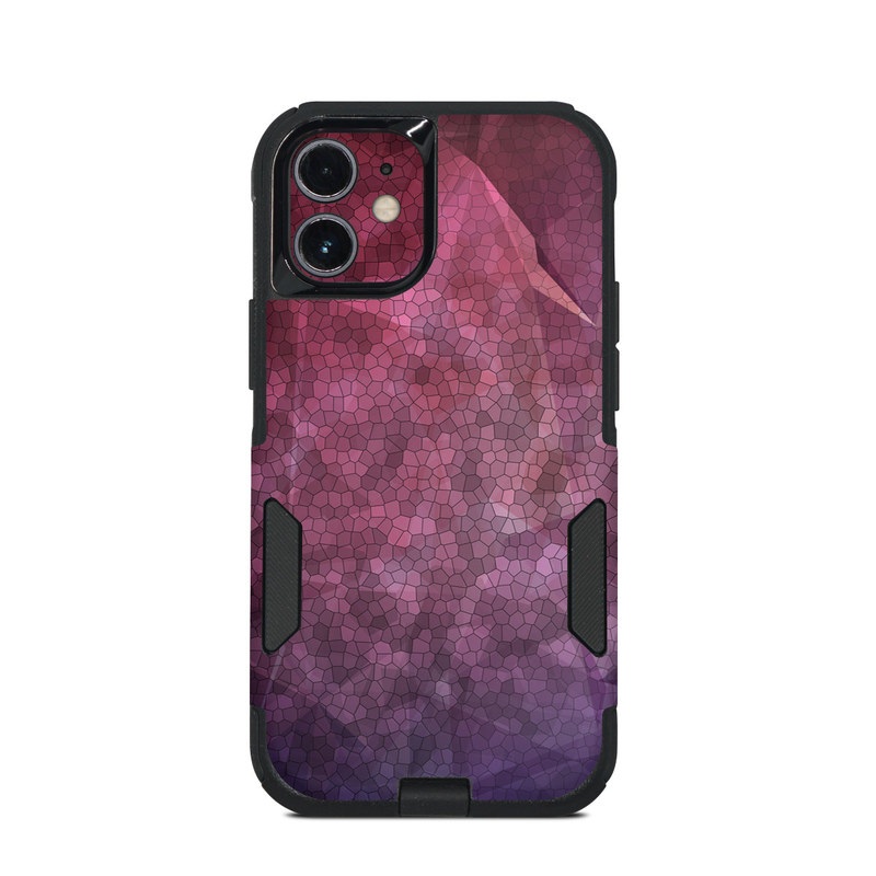 OtterBox Commuter iPhone 12 mini Case Skin design of Purple, Sky, Red, Violet, Pink, Pattern, Design, Triangle, Line, Magenta, with black, red, purple, pink, white colors