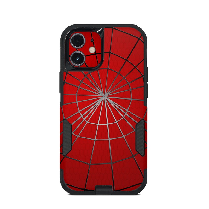 OtterBox Commuter iPhone 12 mini Case Skin design of Red, Symmetry, Circle, Pattern, Line, with red, black, gray colors