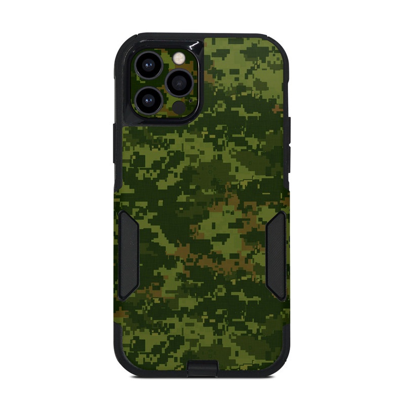 OtterBox Commuter iPhone 12 Pro Case Skin design of Military camouflage, Green, Pattern, Uniform, Camouflage, Clothing, Design, Leaf, Plant, with green, brown colors