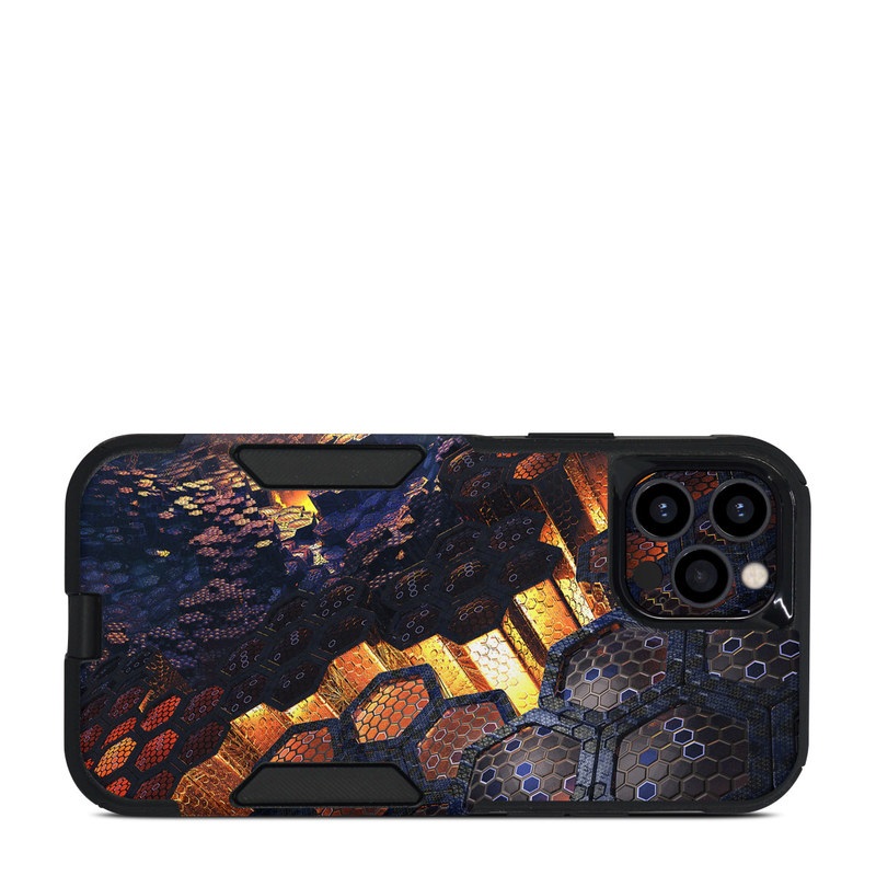 OtterBox Commuter iPhone 12 Pro Case Skin design of Geological phenomenon, Sky, Water, Cobblestone, Rock, Reflection, Colorfulness, World, Art, with black, red, green colors