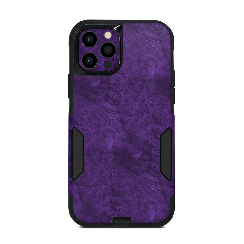 OtterBox Commuter iPhone 12 Pro Case Skin design of Violet, Purple, Lilac, Pattern, Magenta, Textile, Wallpaper, with black, blue colors
