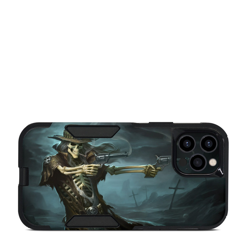 OtterBox Commuter iPhone 12 Pro Case Skin design of Cg artwork, Action-adventure game, Darkness, Illustration, Games, Adventure game, Pc game, Woman warrior, Digital compositing, Fictional character, with black, white, blue, gray colors
