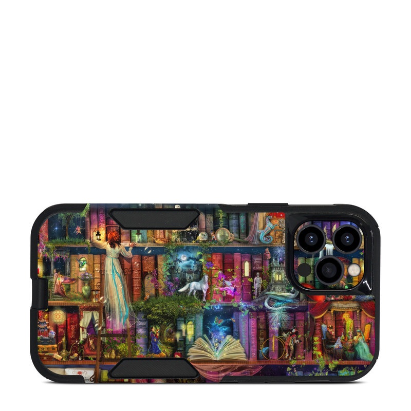 OtterBox Commuter iPhone 12 Pro Case Skin design of Painting, Art, Theatrical scenery, with black, red, gray, green, blue colors