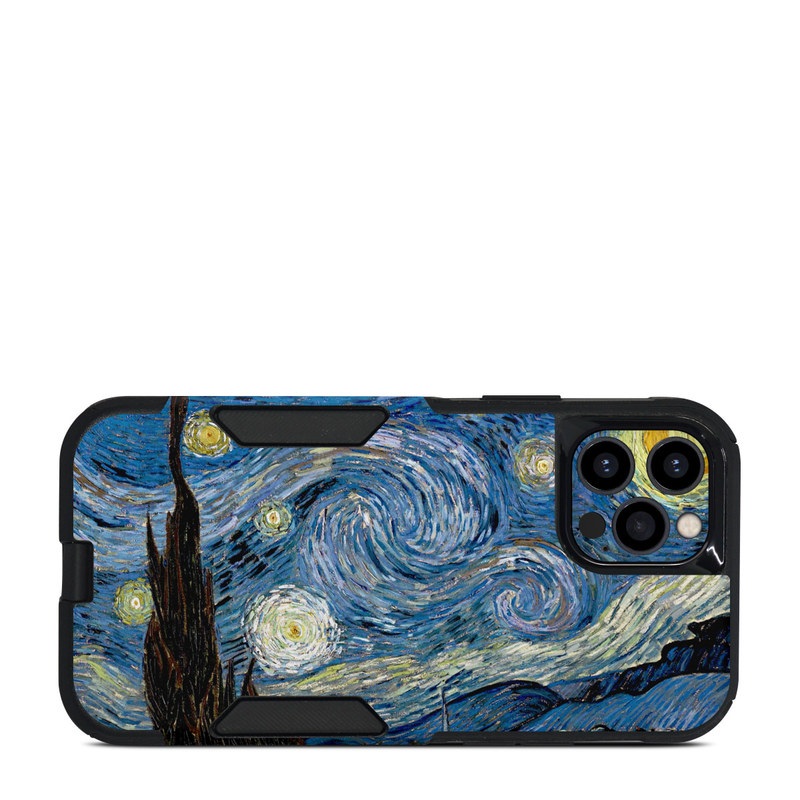 OtterBox Commuter iPhone 12 Pro Case Skin design of Painting, Purple, Art, Tree, Illustration, Organism, Watercolor paint, Space, Modern art, Plant, with gray, black, blue, green colors