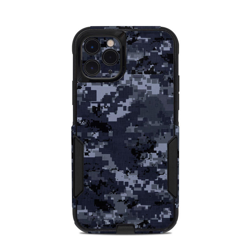 OtterBox Commuter iPhone 11 Pro Case Skin design of Military camouflage, Black, Pattern, Blue, Camouflage, Design, Uniform, Textile, Black-and-white, Space, with black, gray, blue colors