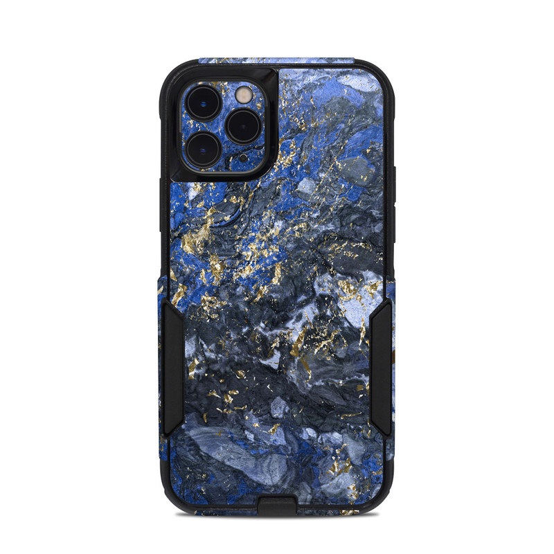 OtterBox Commuter iPhone 11 Pro Case Skin design of Blue, Water, Cobalt blue, Rock, Painting, Geology, Electric blue, Mineral, Pattern, Acrylic paint, with black, blue, yellow, white, gray colors