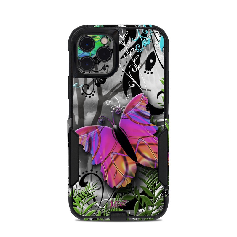 OtterBox Commuter iPhone 11 Pro Case Skin design of Butterfly, Pink, Purple, Violet, Organism, Spring, Moths and butterflies, Botany, Plant, Leaf, with black, gray, green, purple, red colors