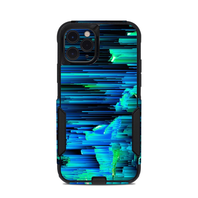 OtterBox Commuter iPhone 11 Pro Case Skin design of Blue, Green, Turquoise, Light, Colorfulness, Electric blue, with blue, green, black, white colors