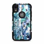 Blue Ink Floral OtterBox Commuter iPhone XR Case Skin
