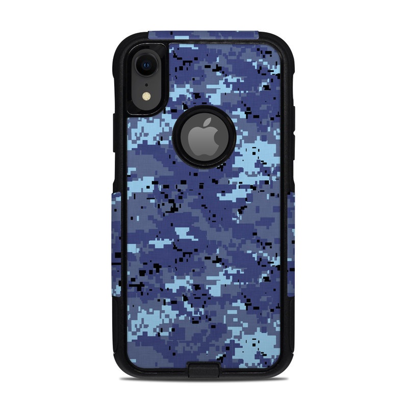 OtterBox Commuter iPhone XR Case Skin design of Blue, Purple, Pattern, Lavender, Violet, Design, with blue, gray, black colors