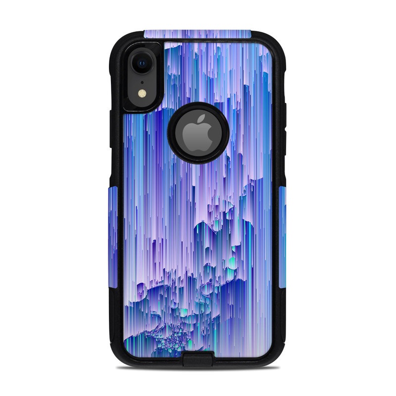OtterBox Commuter iPhone XR Case Skin design of Blue, Purple, Lavender, Ice, with blue, purple colors