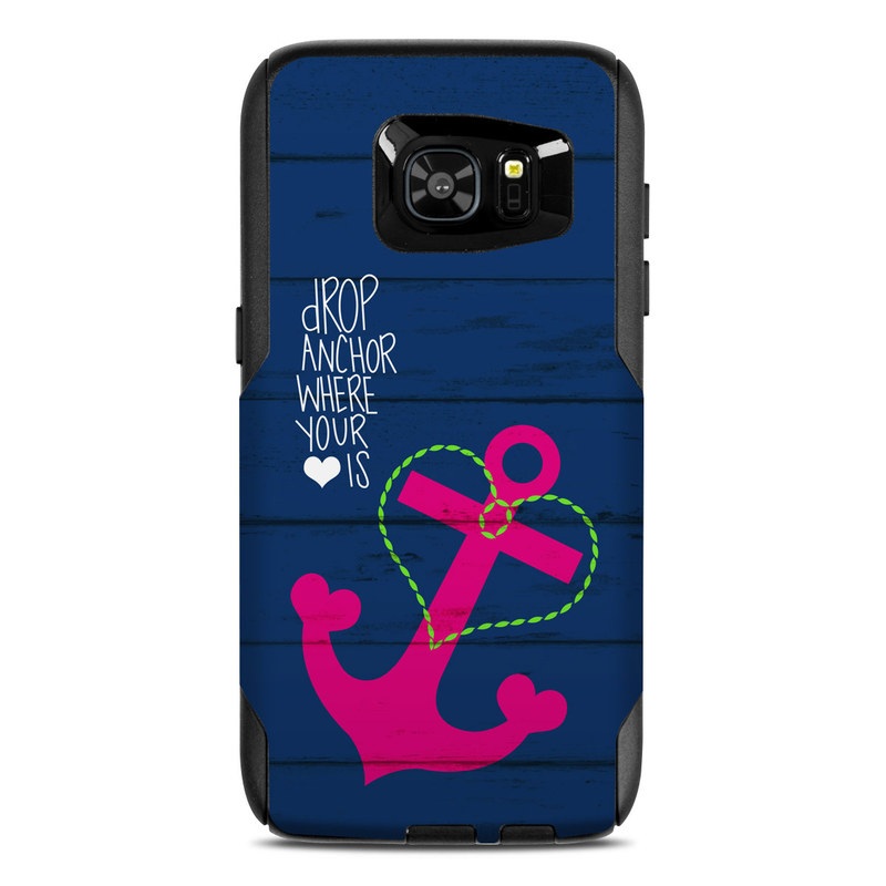 OtterBox Commuter Galaxy S7 Edge Case Skin design of Font, Text, Love, Heart, Illustration, Anchor, Graphic design, Gesture, with black, purple, gray, red, blue, white colors