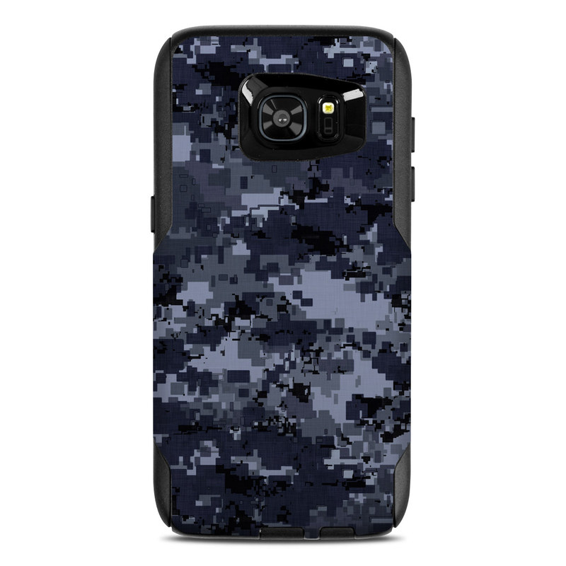 OtterBox Commuter Galaxy S7 Edge Case Skin design of Military camouflage, Black, Pattern, Blue, Camouflage, Design, Uniform, Textile, Black-and-white, Space with black, gray, blue colors