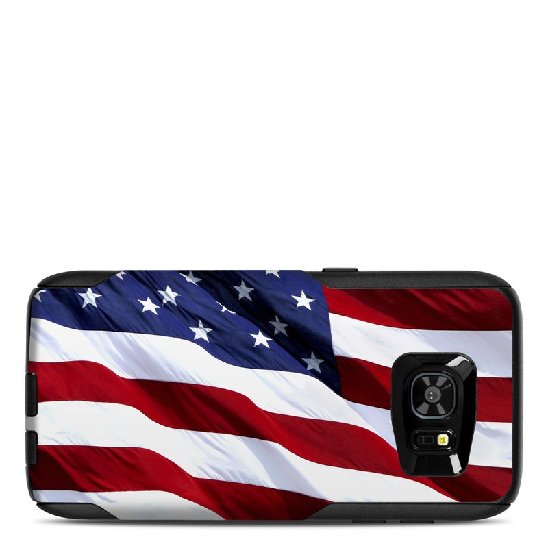 OtterBox Commuter Galaxy S7 Edge Case Skin design of Flag, Flag of the united states, Flag Day (USA), Veterans day, Memorial day, Holiday, Independence day, Event, with red, blue, white colors