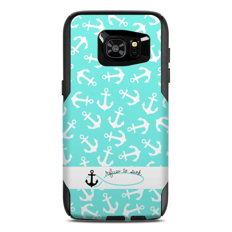 OtterBox Commuter Galaxy S7 Edge Case Skin design of Text, Turquoise, Aqua, Font, Teal, Pattern, Line, Design, Illustration, with gray, white, blue, green colors