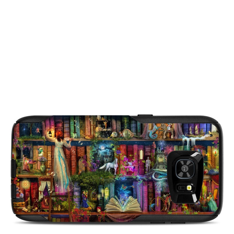 OtterBox Commuter Galaxy S7 Edge Case Skin design of Painting, Art, Theatrical scenery with black, red, gray, green, blue colors