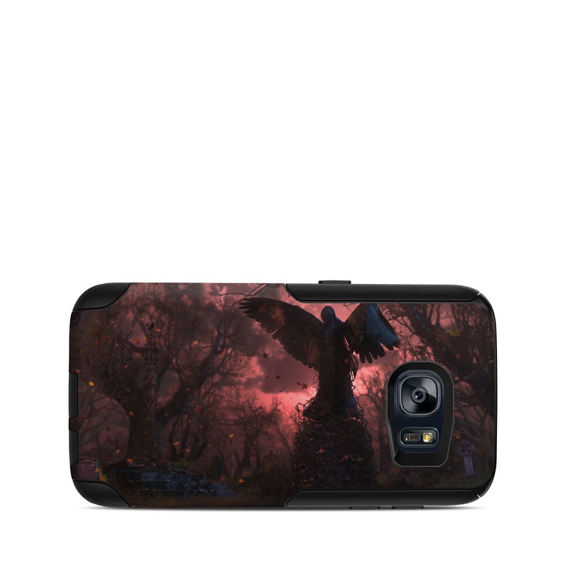 OtterBox Commuter Galaxy S7 Case Skin design of Nature, Sky, Atmospheric phenomenon, Tree, Atmosphere, Darkness, Night, Screenshot, Cg artwork, Fictional character, with black, red colors