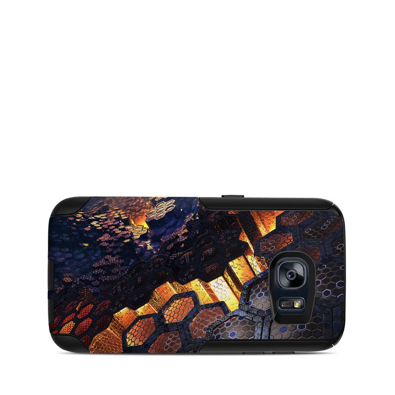 OtterBox Commuter Galaxy S7 Case Skin design of Geological phenomenon, Sky, Water, Cobblestone, Rock, Reflection, Colorfulness, World, Art, with black, red, green colors