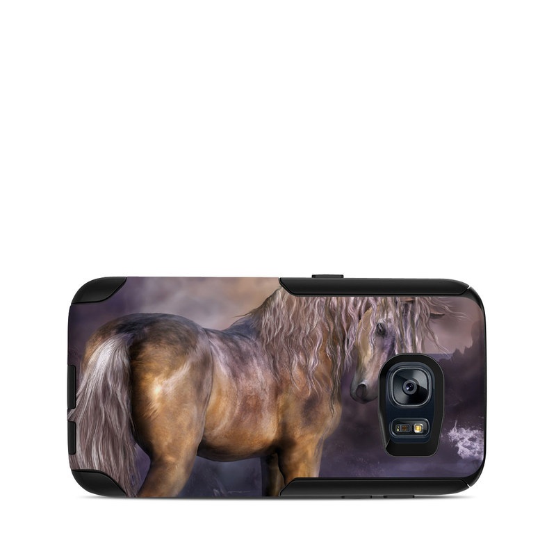 OtterBox Commuter Galaxy S7 Case Skin design of Horse, Mane, Stallion, Mustang horse, Fictional character, Mare, Painting, Wildlife, Mythical creature, with black, gray, red, blue, green colors