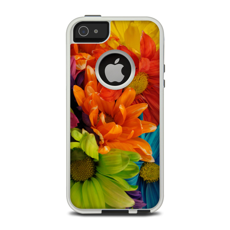 OtterBox Commuter iPhone 5 Case Skin design of Flower, Petal, Orange, Cut flowers, Yellow, Plant, Bouquet, Floral design, Flowering plant, Gerbera, with red, green, black, blue colors