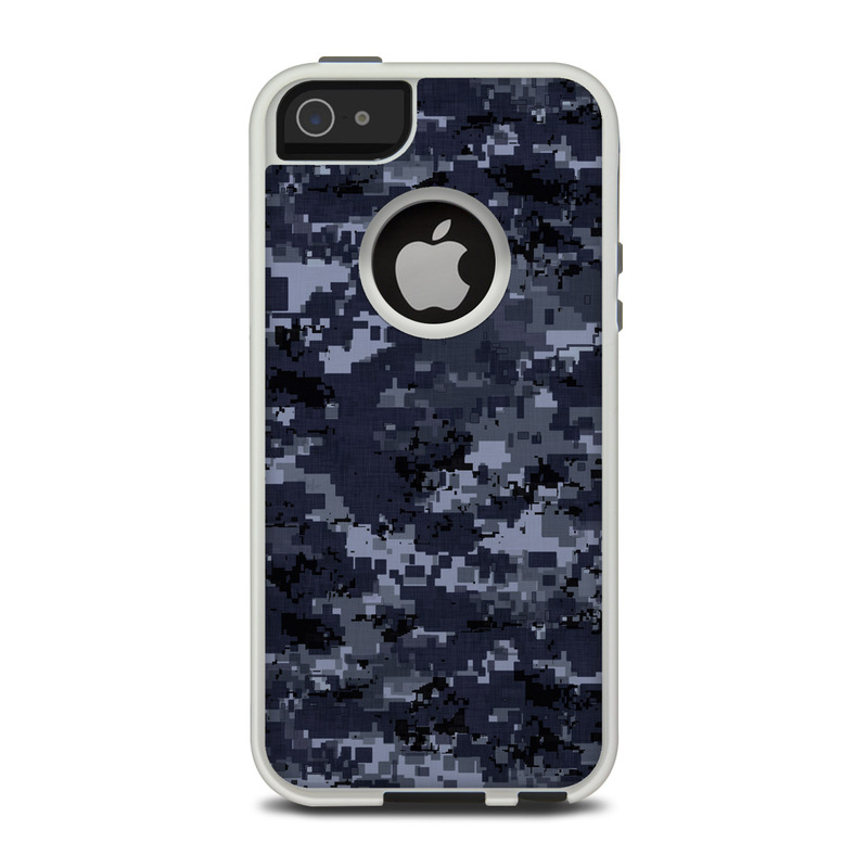 OtterBox Commuter iPhone 5 Case Skin design of Military camouflage, Black, Pattern, Blue, Camouflage, Design, Uniform, Textile, Black-and-white, Space, with black, gray, blue colors