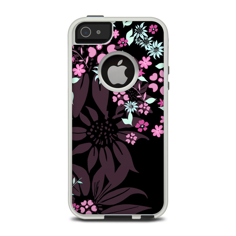 OtterBox Commuter iPhone 5 Case Skin design of Pink, Pattern, Flower, Plant, Botany, Petal, Floral design, Design, Pedicel, Graphic design, with black, gray, purple, green, red, pink colors