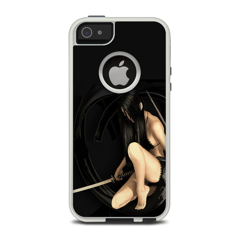 OtterBox Commuter iPhone 5 Case Skin design of Black, Photography, Leg, Black hair, Cg artwork, Darkness, Fetish model, Sitting, Flash photography, with black, yellow, gray, white colors