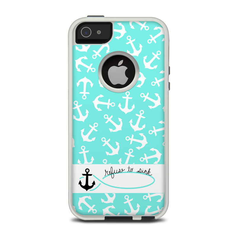OtterBox Commuter iPhone 5 Case Skin design of Text, Turquoise, Aqua, Font, Teal, Pattern, Line, Design, Illustration, with gray, white, blue, green colors