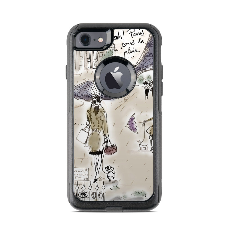 OtterBox Commuter iPhone 8 Case Skin design of Cartoon, Umbrella, Illustration, Organism, Art, Fiction, Fictional character with brown, gray, purple colors